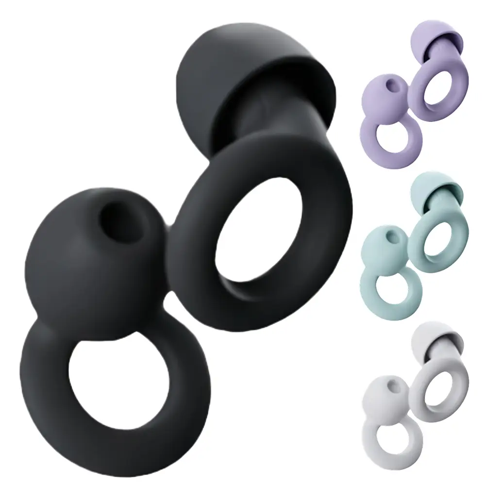 1 Pair Sleep Soundproof Earplugs 4PCS Ear Cap 25dB Noise Cancelling Hearing Protection Reusable Washable Earplugs For Sleeping