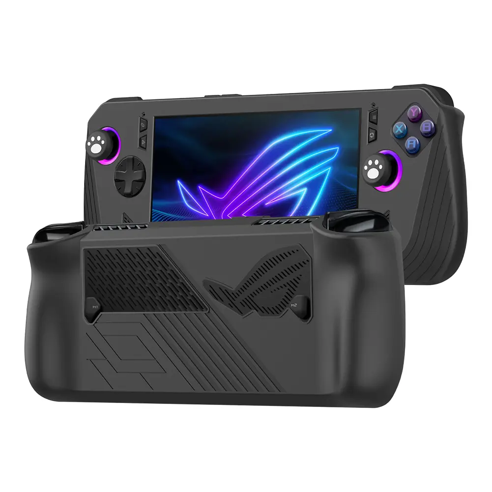 For ASUS ROG ALLY X Game Console Silicone Soft Protective Case Cover with Thumb Grip Caps Shockproof Drop-proof Game Accessories