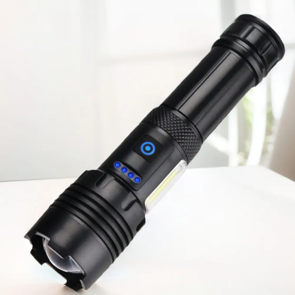 High Power LED Flashlight USB Rechargeable 3 Modes Outdoor Camping Lantern White Lasers Flashlight for Outdoor Fishing Adventure