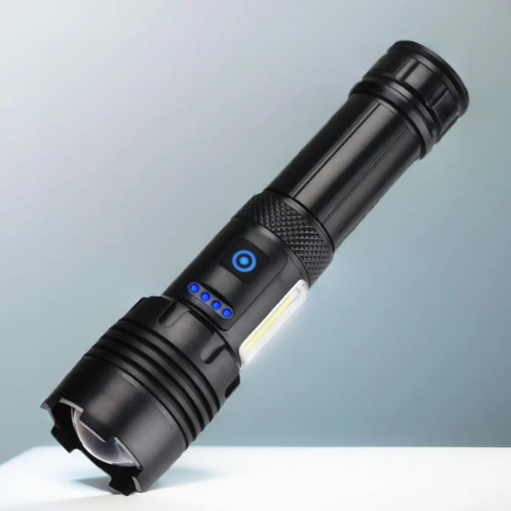 High Power LED Flashlight USB Rechargeable 3 Modes Outdoor Camping Lantern White Lasers Flashlight for Outdoor Fishing Adventure