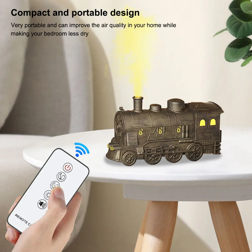 Mini Train Shape Aromatherapy Essential Oil Diffuser Ultrasonic Cool Mist Air Humidifier with Remote Aroma Difusor Atomizer