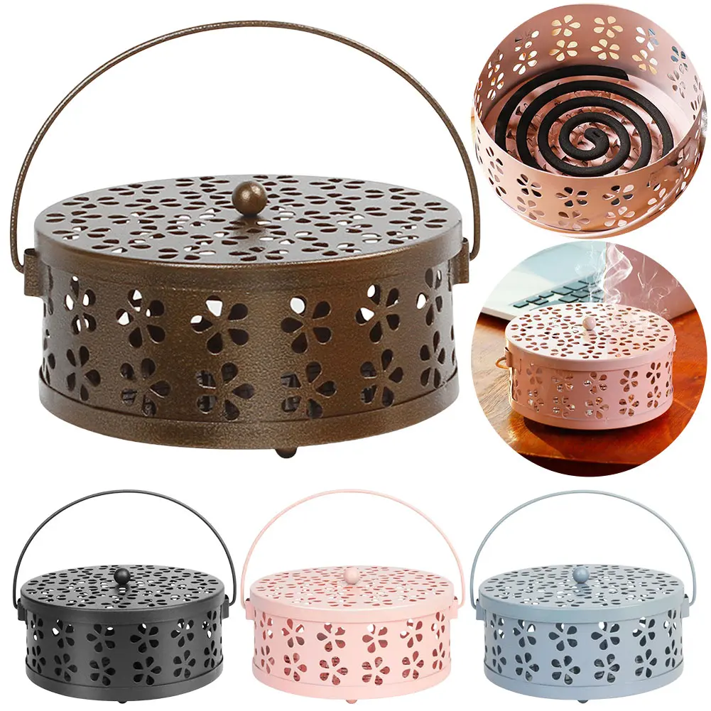 Portable Incense Burner Holder with Handle Incense Coil Burner Mosquito Repellent Coil Holder for Outdoor Garden Patio Camping