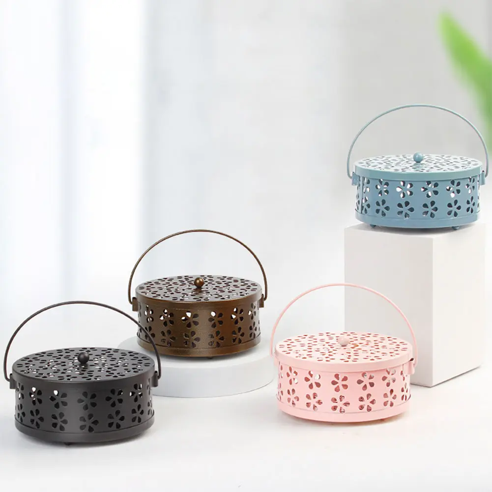Portable Incense Burner Holder with Handle Incense Coil Burner Mosquito Repellent Coil Holder for Outdoor Garden Patio Camping