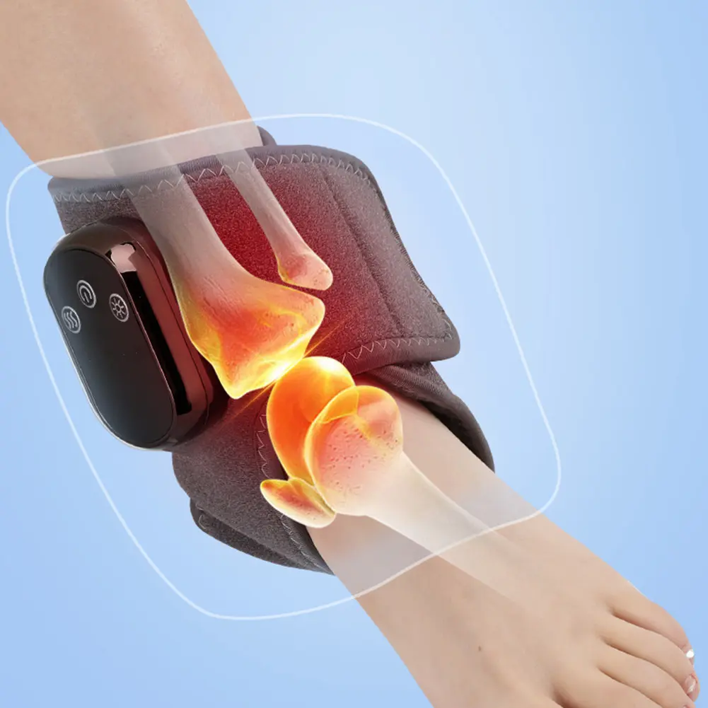 Cordless Heated Ankle Wrap Foot Massager with 3 Vibration Mode 5 Heat Level Foot Revive Massager for Achilles Tendinitis