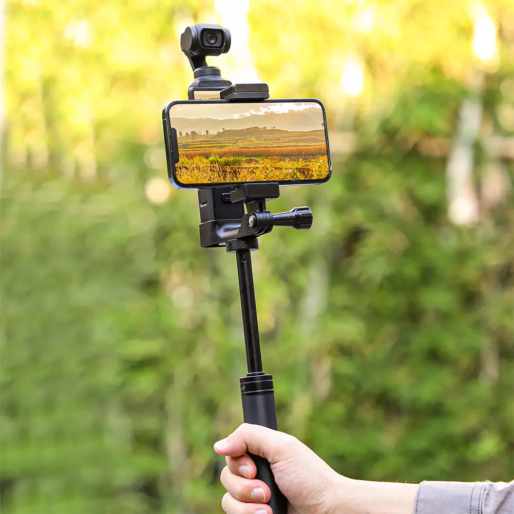 Front Phone Holder Clip Handheld Shooting Expansion Adapter with 1/4inch Screw Camera Phone Mount for DJI Osmo Pocket 3