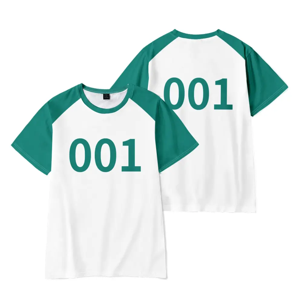 Game Cosplay Costume Numbers 456 333 001 Polyester Unisex T-shirt Popular Korean TV Dramas Unisex Game Sweatshirt For Men Women