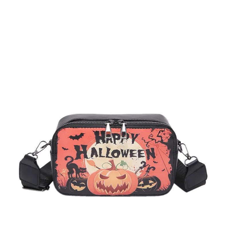 Handbag for Women Adjustable Strap Satchel Purse PU Leather Zipper Clutch Purse for Halloween Travel Shopping