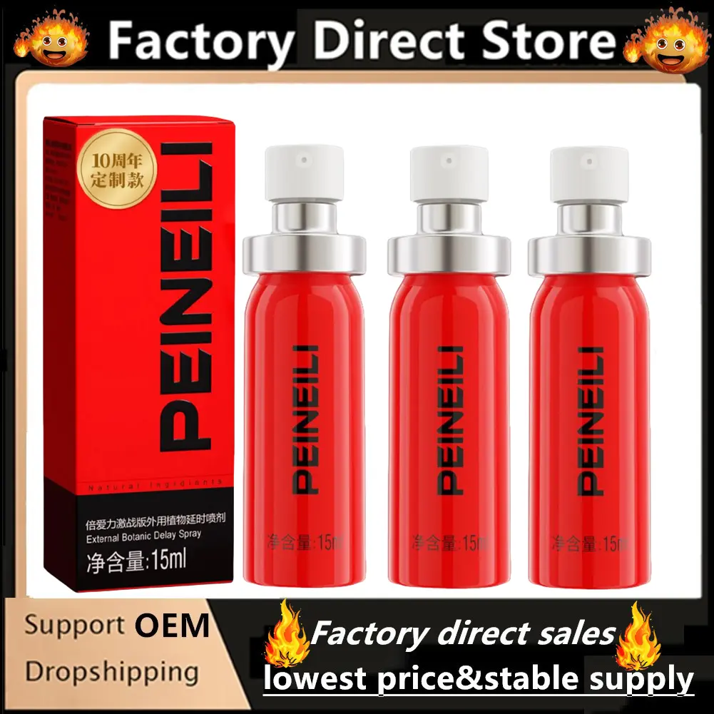 3Pcs PEINEILI Men Delay Spray Can Make Men Sex Last Longer Ejaculation time Big Dick Erection Massage Oil Adult sex Product