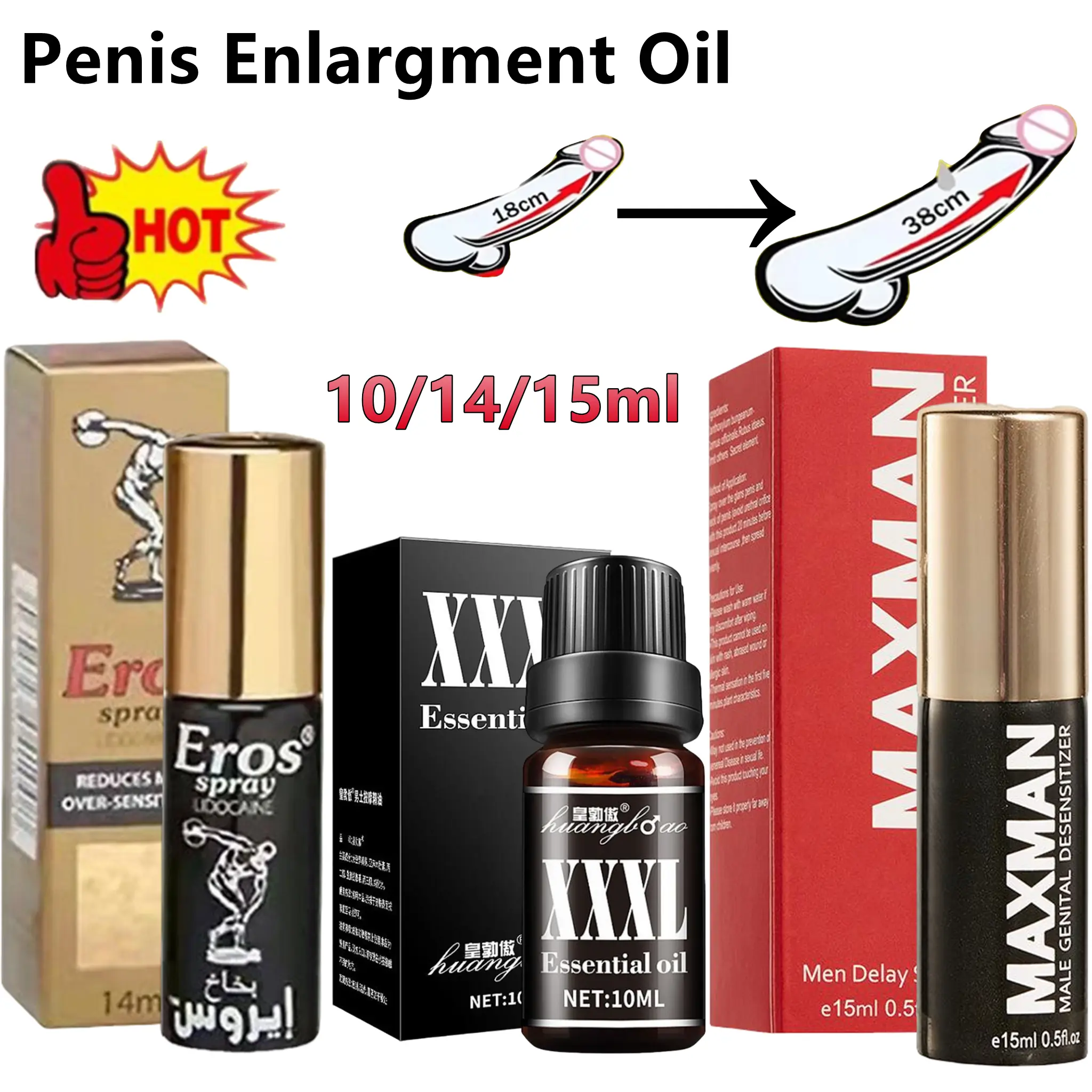 Man's Penis Enlargment Oil Sex Delay Spray Lasting Long 60 Minutes External Use Anti Premature Ejaculation Sex Spray