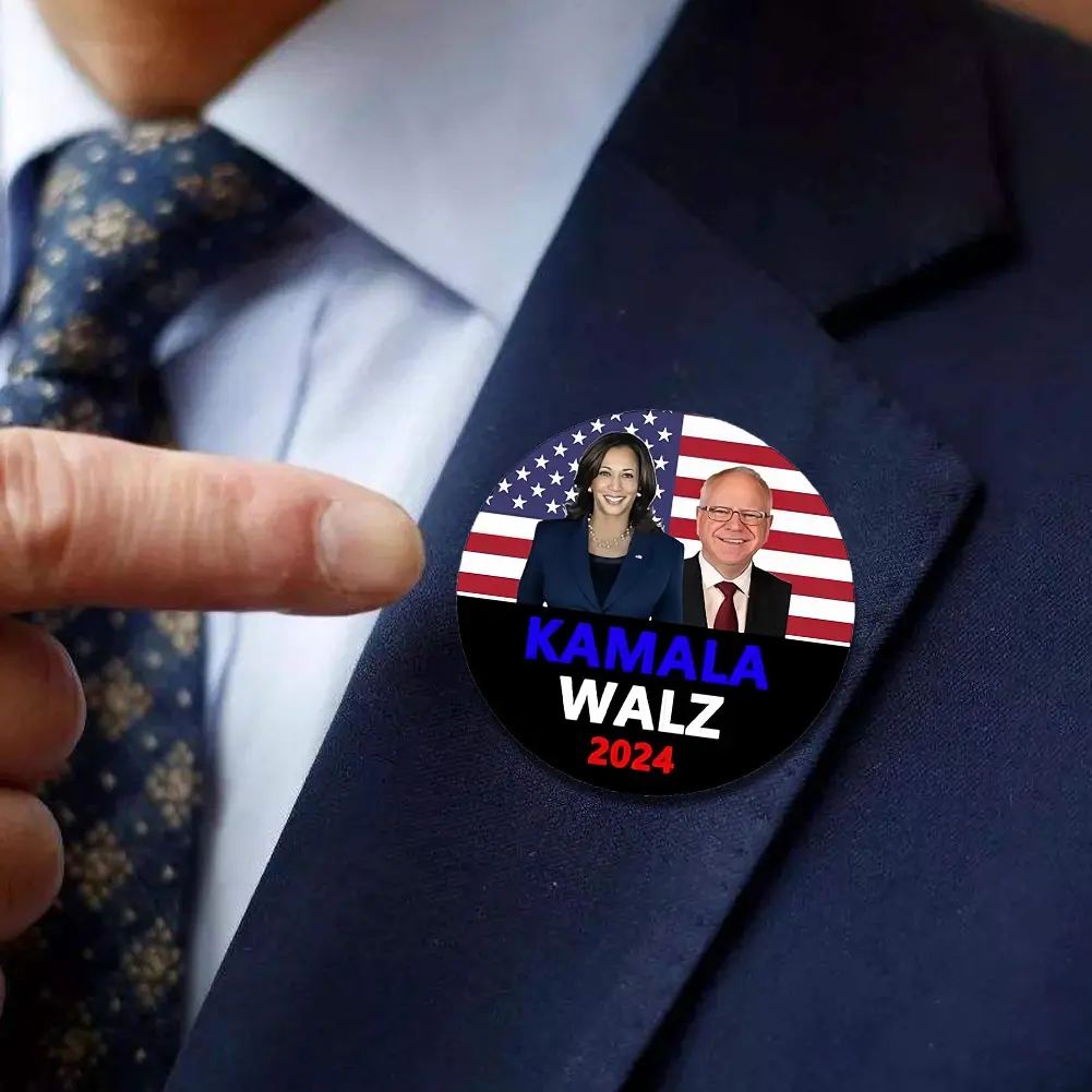 Harris Walz 2024 President Pins Brooch Decor Harris Walz 2024 Pin Kamala Harris Walz 2024 Collar Brooch