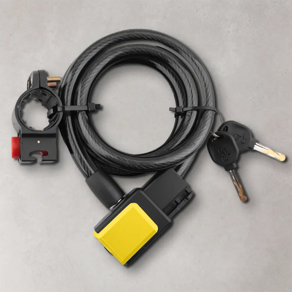 Bicycle Wire Chain Lock with Mounting Bracket Bike Steel Cable Lock Anti-Theft Portable Security Lock for Electric Bike Scooter