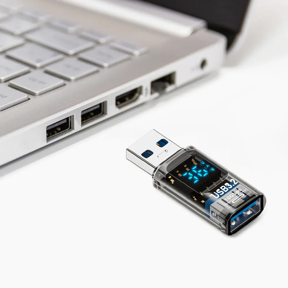 Digital LED Display USB To Type-C Adapter 10Gbps USB Type C Charger Converter 60W Universal for Mobile Phone Laptop Tablet