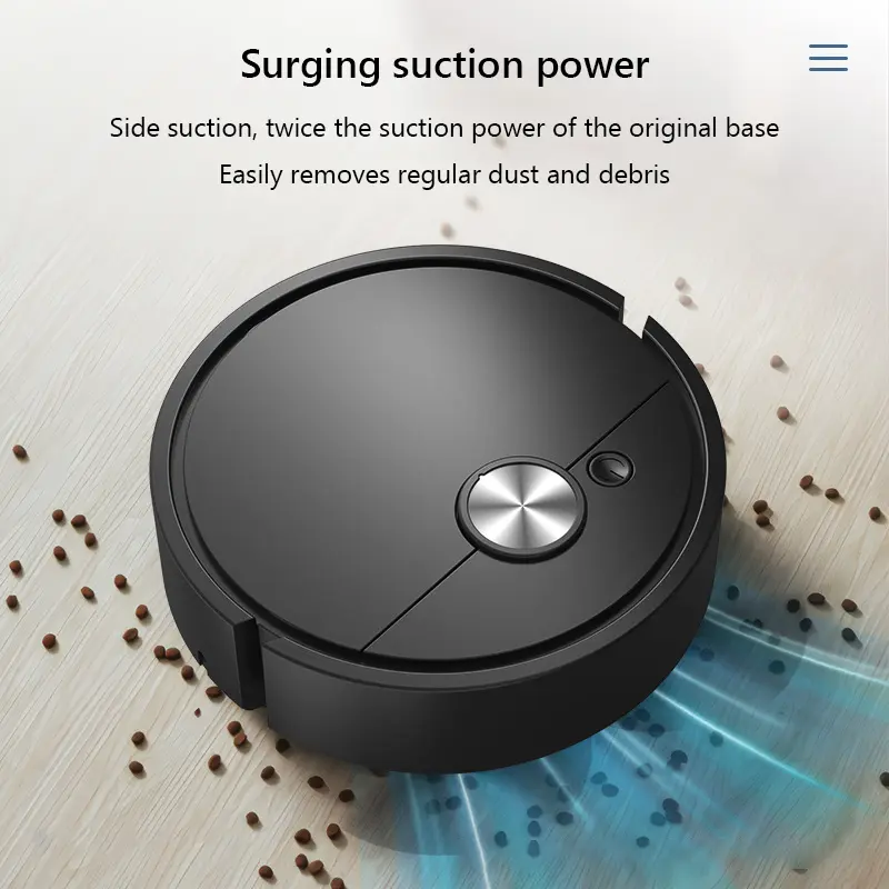 3 in 1 Sweeping Robot Rechargeable Vacuum Mop Robot Strong Suction Compact Cleaning Machine for Pet Hair Stubborn Dirt