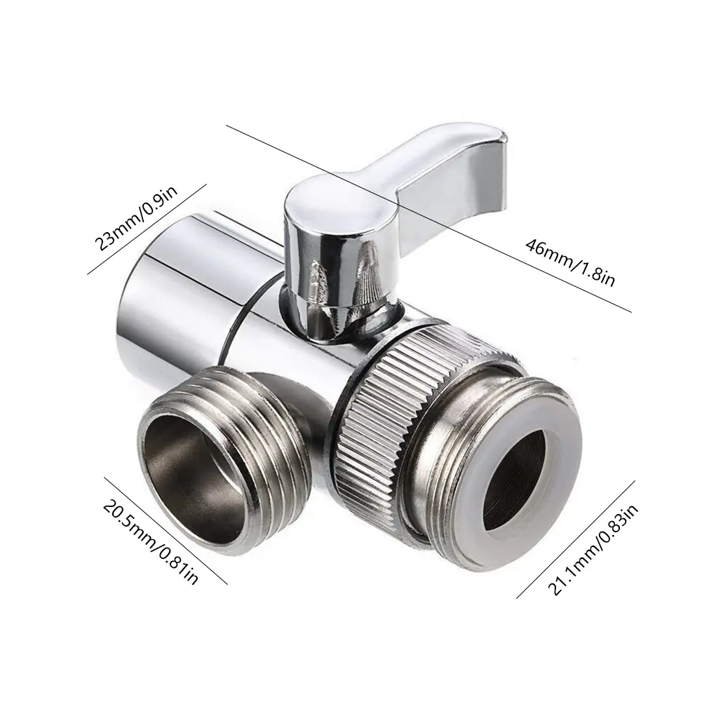 3 Way Switch Faucet Adapter Leak-Proof Faucet Diverter Valve Easy-to-Install Faucet Connector Splitter for Shower/Sink/Washbasin