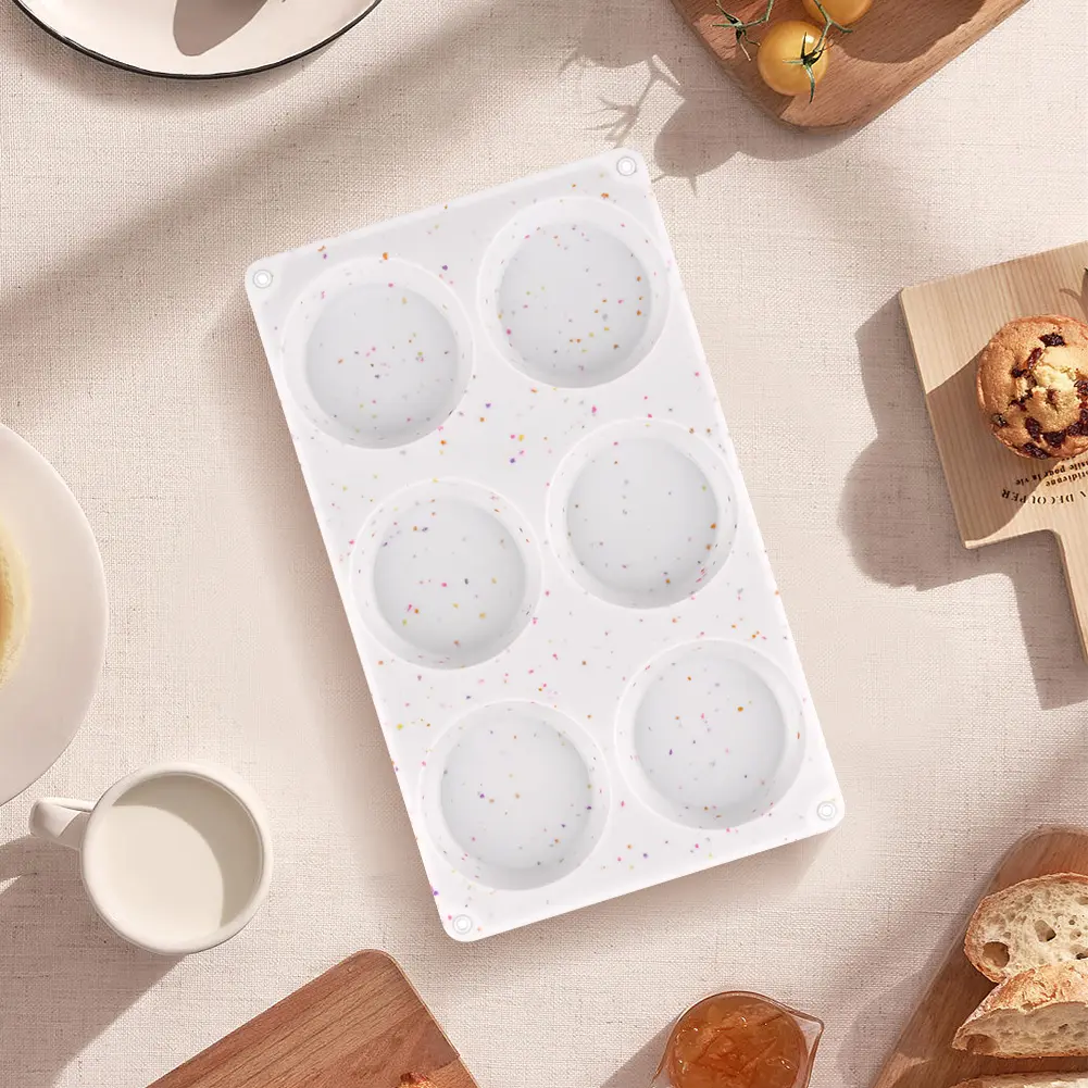 Silicone Muffin Pan Muffin Baking Pan Heat Resistant 6 Cup Cupcake Mold Multifunction Egg Bite Molds for Making Tarts Brownies