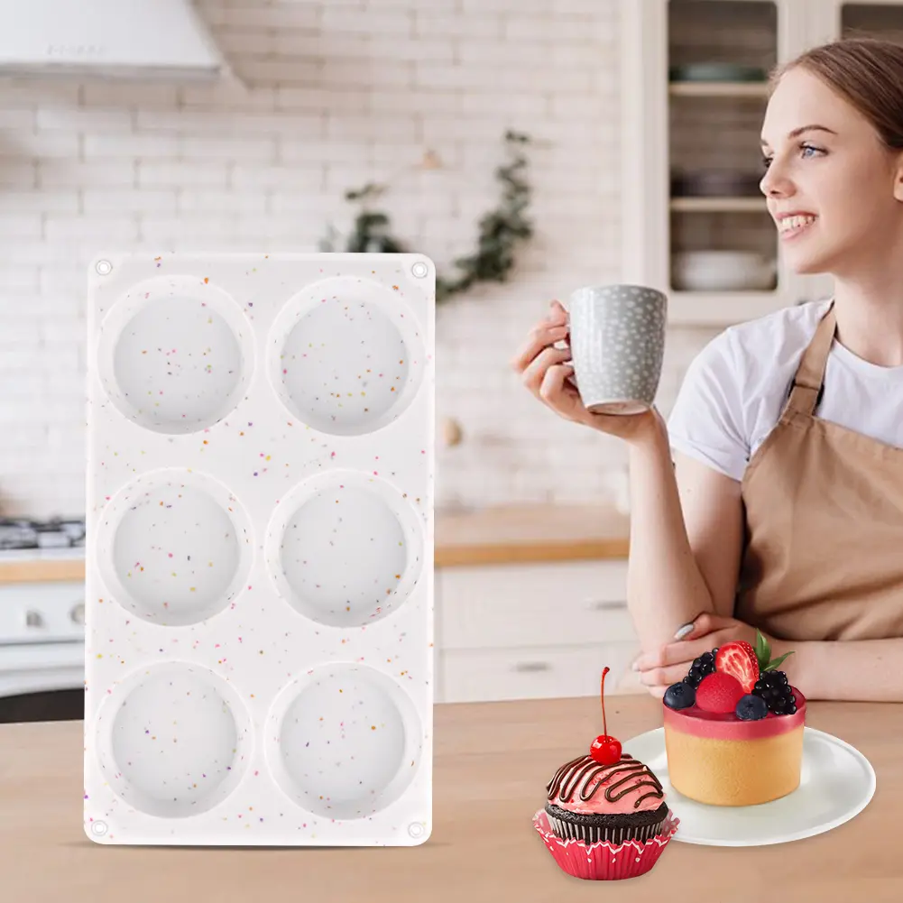 Silicone Muffin Pan Muffin Baking Pan Heat Resistant 6 Cup Cupcake Mold Multifunction Egg Bite Molds for Making Tarts Brownies