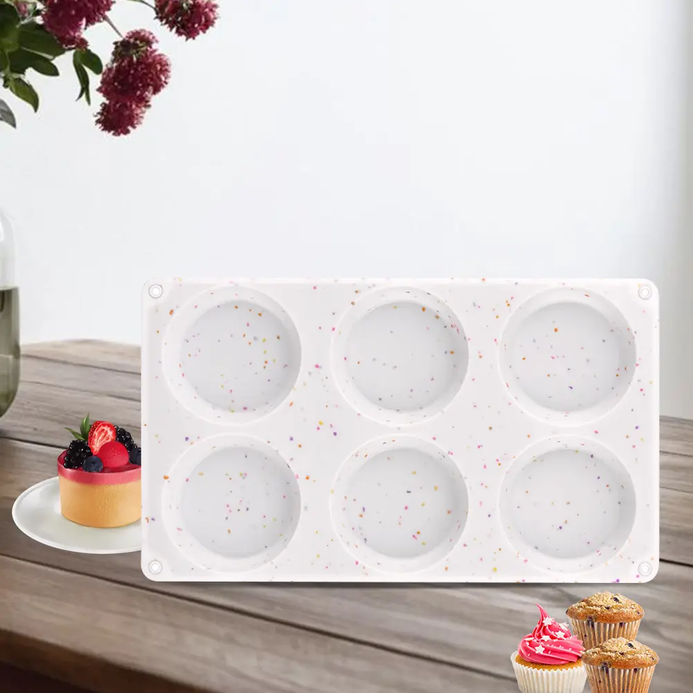 Silicone Muffin Pan Muffin Baking Pan Heat Resistant 6 Cup Cupcake Mold Multifunction Egg Bite Molds for Making Tarts Brownies