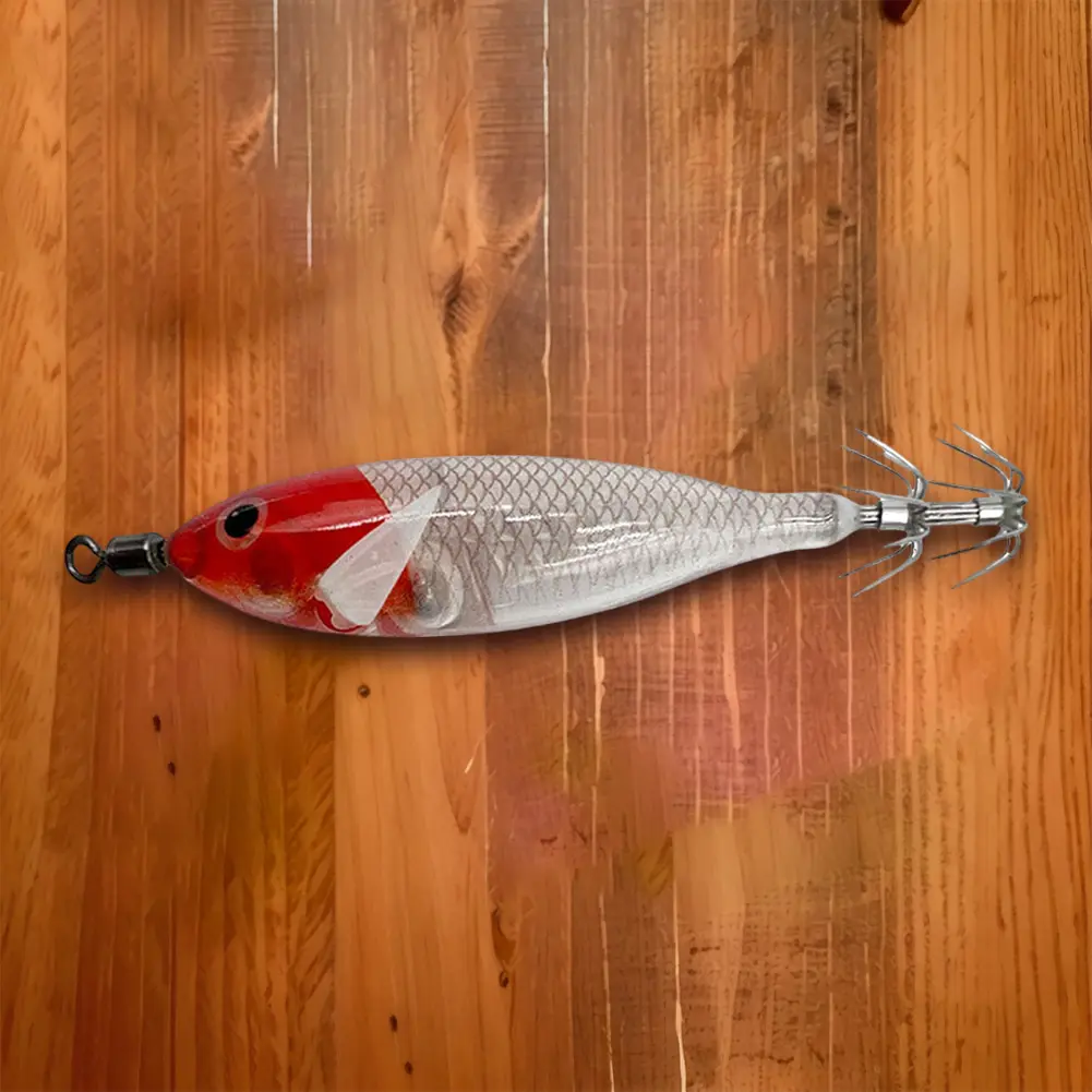 5.7g/8cm Cuttlefish Attracting Lure Double Hook Lifelike Squid Hook Fishing Tackles Glowing Octopus Bait Fishing Accessories