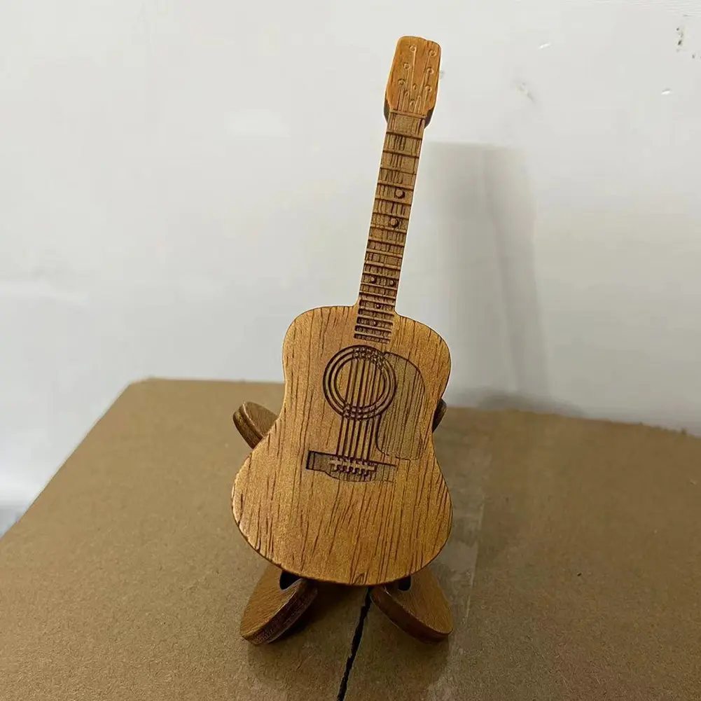 Wooden Acoustic Guitar Pick Box Guitar Pick Holder with Stand & Guitar Picks Plectrum Container for Guitar Players