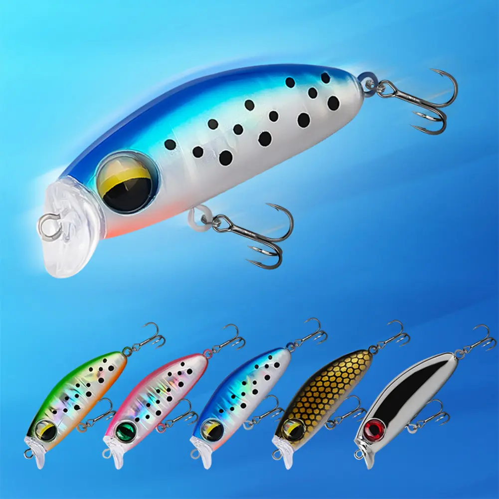 5pcs Mixed Colors Minnow Fishing Lures Artificial Hard Bait Wobbler Crankbaits for Trout Bass Carp Fishing Accessories