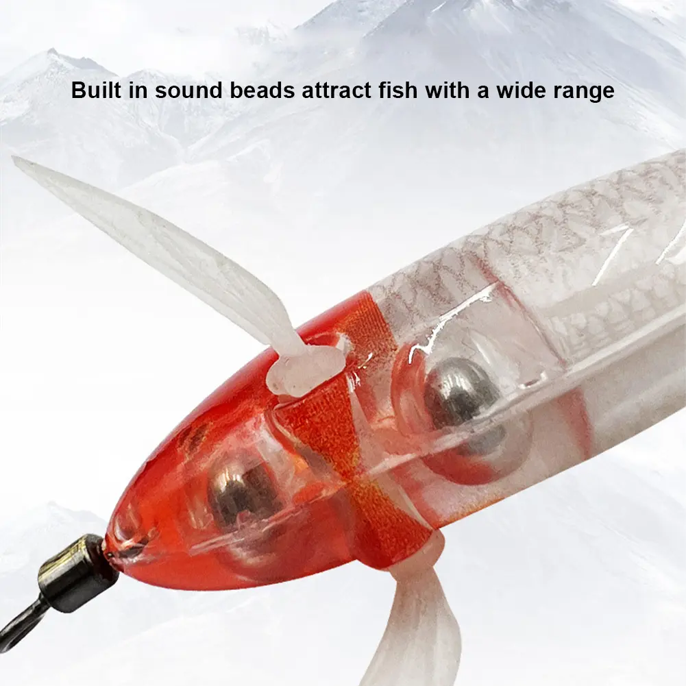 5.7g/8cm Cuttlefish Attracting Lure Double Hook Lifelike Squid Hook Fishing Tackles Glowing Octopus Bait Fishing Accessories