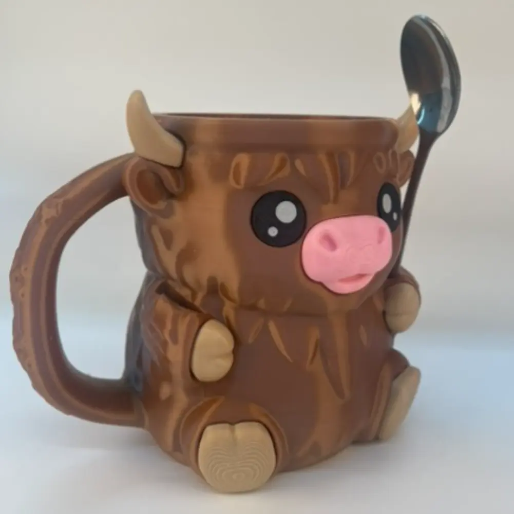 Ferdinand the Highland Cow Ice Pint Holder Cute Cartoon Animal Water Mug Creative Cow Pattern Coffee Milk Tea Cup Drinkware Gift