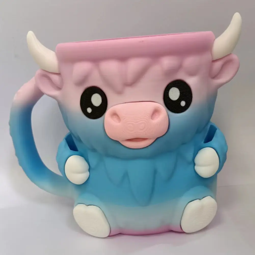 Ferdinand the Highland Cow Ice Pint Holder Cute Cartoon Animal Water Mug Creative Cow Pattern Coffee Milk Tea Cup Drinkware Gift