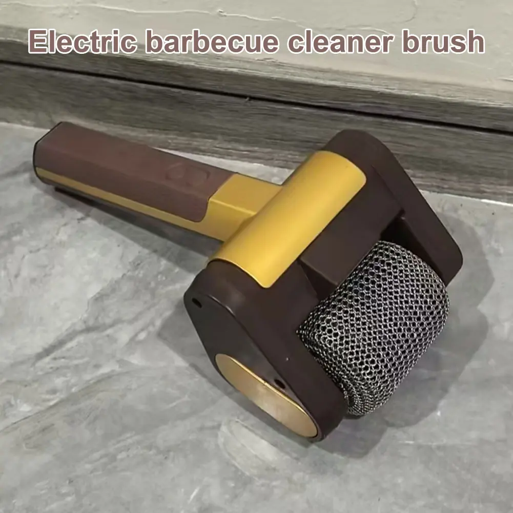 Electric Grill Cleaner with LED Lights Grill Cleaner Brush Without Bristles Cordless Rechargeable BBQ Brush Cleaner and Parts