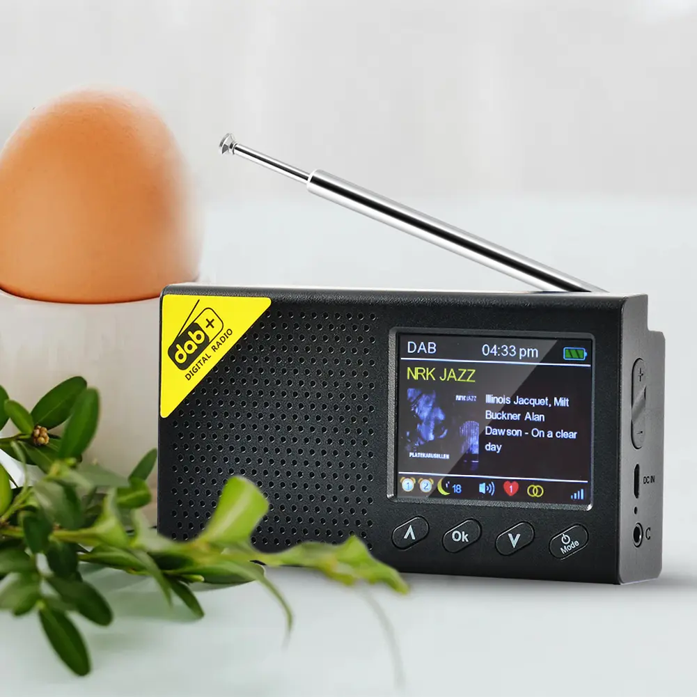 Portable Digital Radio Bluetooth-compatible 5.0 Stereo Portable for Home Office DAB FM Receiver Audio Broadcasting Player