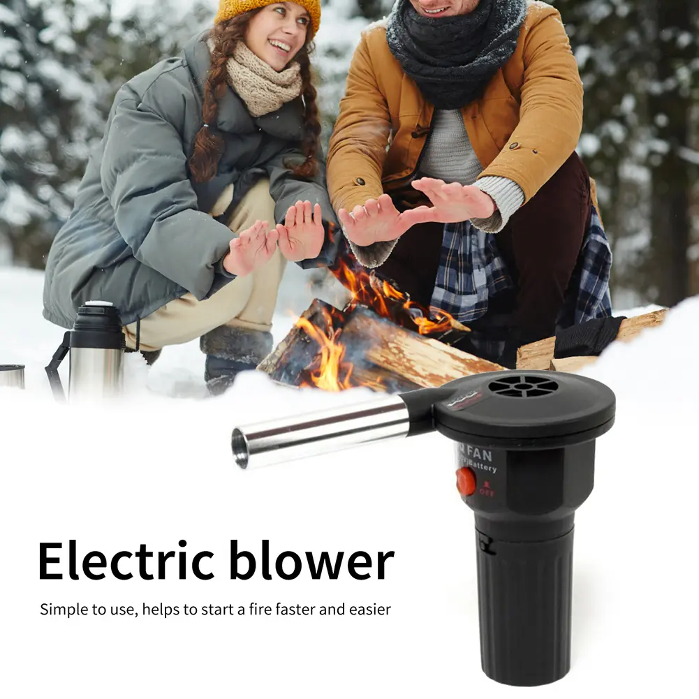 Outdoor Fan Air Blower Handheld Barbecue Fire Bellows Grill Accessories Aluminum Alloy Kitchen Tool for Picnic Camping Cooking