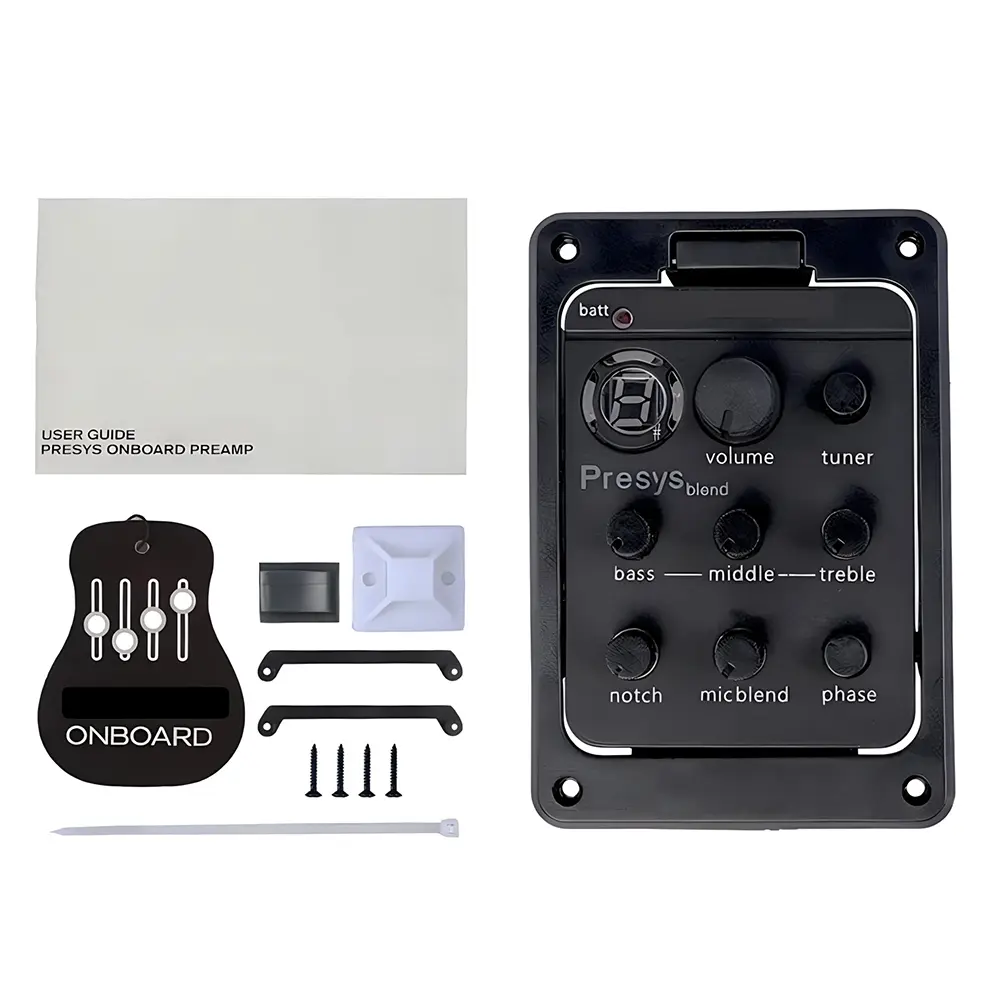 Plastic 301 Guitar Preamp with Tuner Presys EQ Equalizer Piezo Pickup Guitar Soundhole EQ Parts Accessories