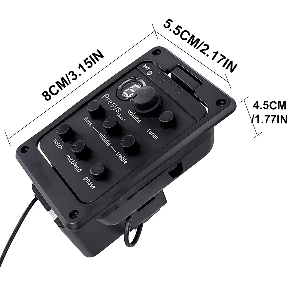 Plastic 301 Guitar Preamp with Tuner Presys EQ Equalizer Piezo Pickup Guitar Soundhole EQ Parts Accessories