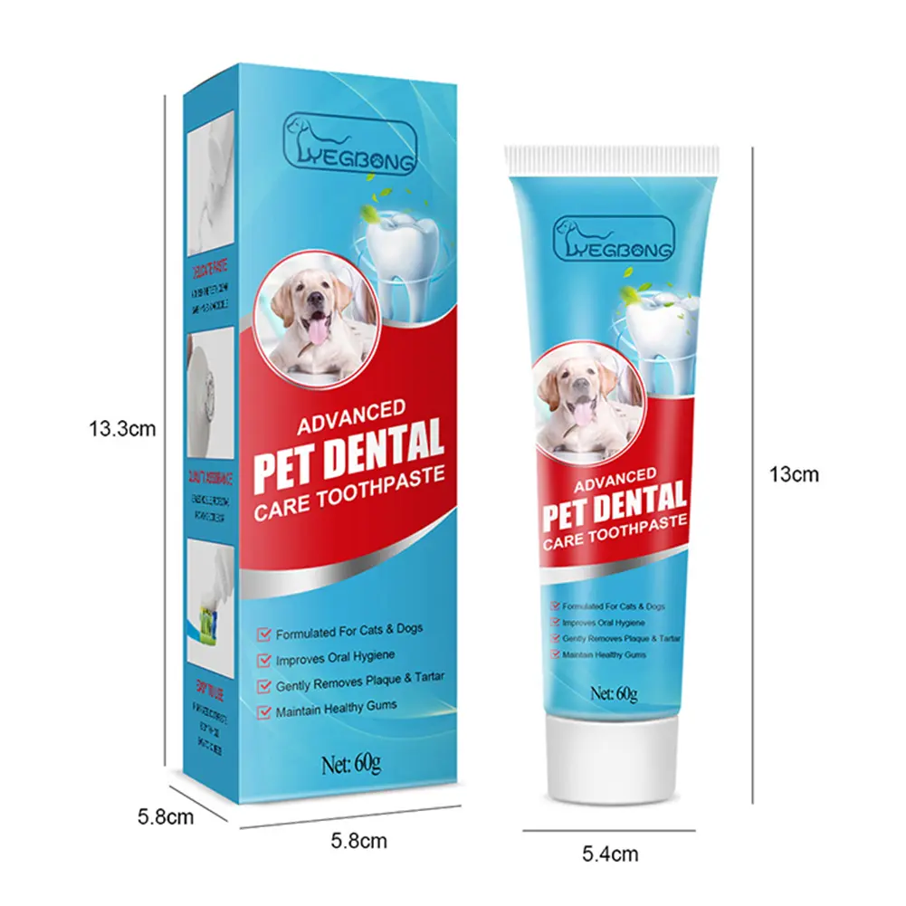 60g Cat Toothpaste Oral Care Puppy Kitten Enzymatic Toothpaste Remove Tartar Deodorant Toothpaste Teeth Cleaning Pet Accessories
