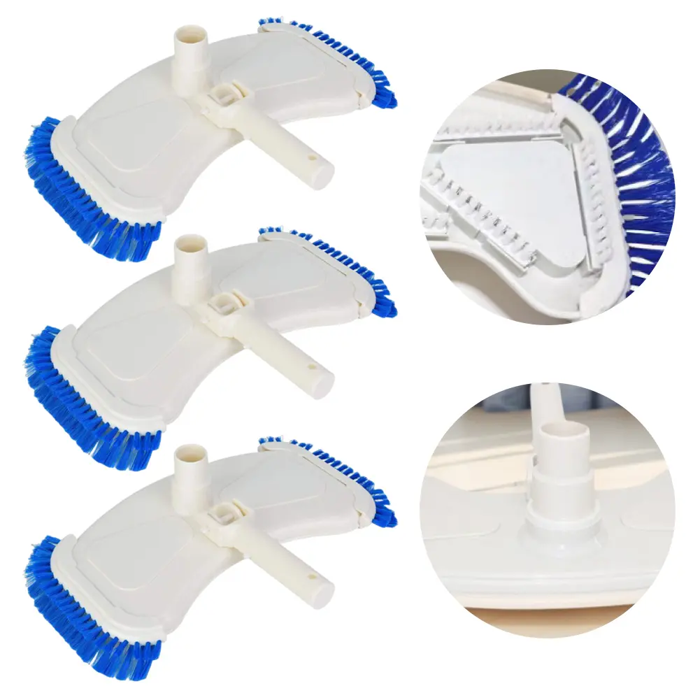 Swimming Pool Cleaning Brush Flexible Pool Suction Vacuum Head Brush Lightweight Vac Head with Side Brush for Above Ground Pool