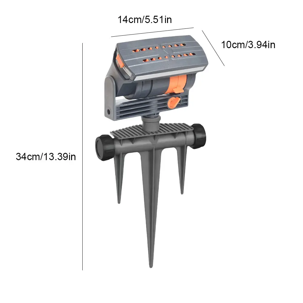 16 Nozzles Oscillating Sprinkler Adjustable Width Range and Flow Rate Yard Sprinkler for Yard Large Area