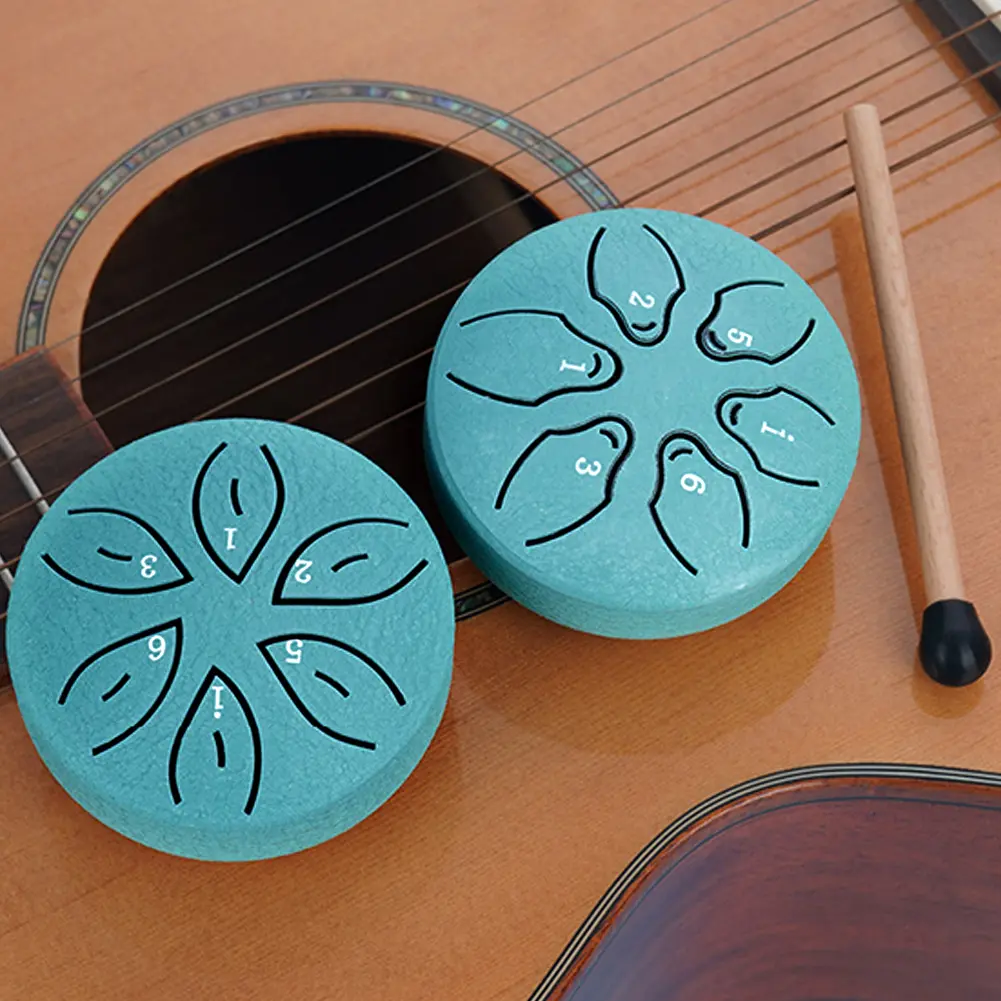3 Inches 6 Notes Rain Drum for Outside Steel Tongue Drum Rain Drum Instrument for Yoga Meditation Unique Gift