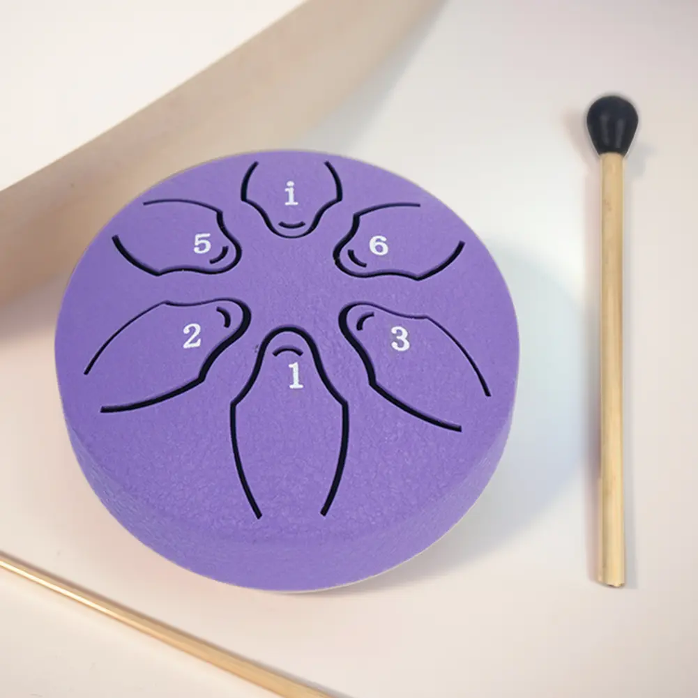 3 Inches 6 Notes Rain Drum for Outside Steel Tongue Drum Rain Drum Instrument for Yoga Meditation Unique Gift