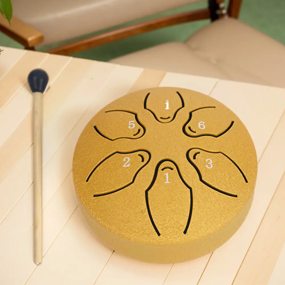 3 Inches 6 Notes Rain Drum for Outside Steel Tongue Drum Rain Drum Instrument for Yoga Meditation Unique Gift