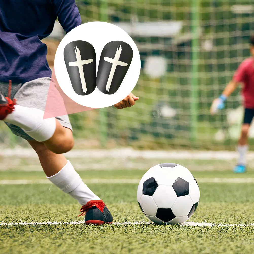 1 Pair Shin Pads EVA Cross Soccer Miniature Shin Guard Shock Absorbing Soccer Shin Guards Lightweight for Kids Youth and Adults