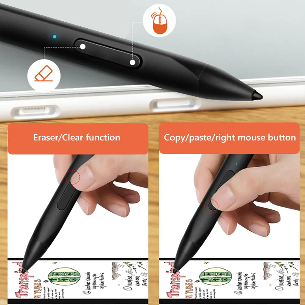 Active Capacitive Stylus Magnetic Active Pen 4096 Pressure Sensitive Type-C Rechargeable for Microsoft Surface Pro 9/8/7/6/5