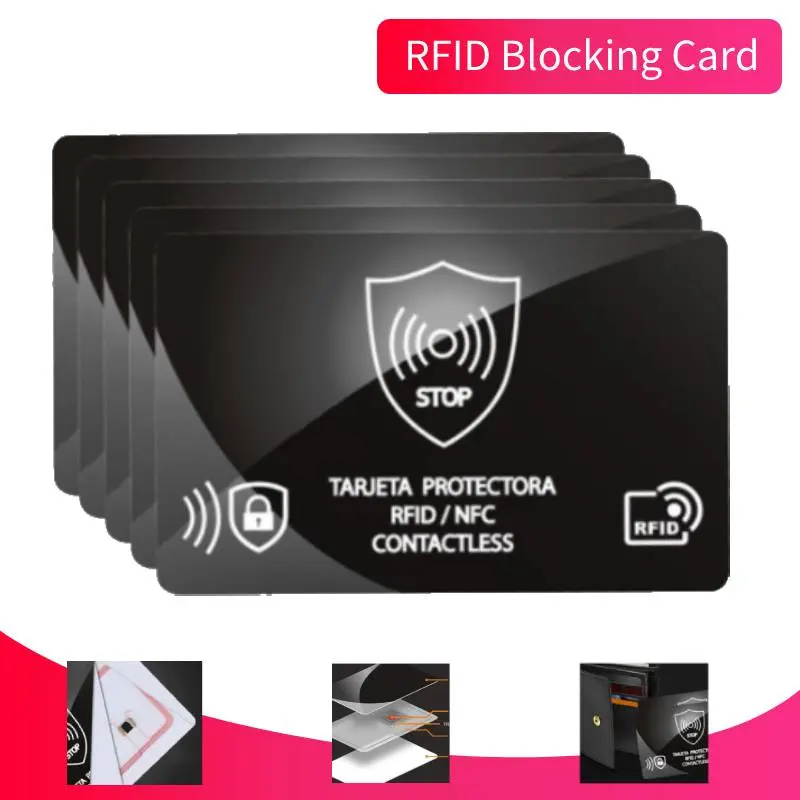 5PCS/Set RFID Blocking Card Entire Wallet Protection NFC Contactless Bank Debit Credit Card Protector ID ATM Guard Card Blocker