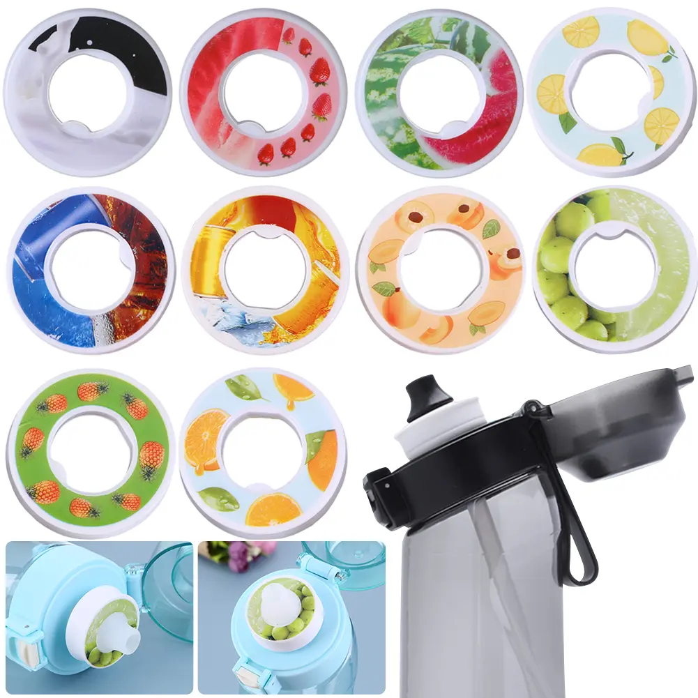 10Pcs Water Bottle Flavour Pods Watermelon Peach Lemon Variety Flavor Pack Air Flavor Pods Scented Pods for Water Bottles