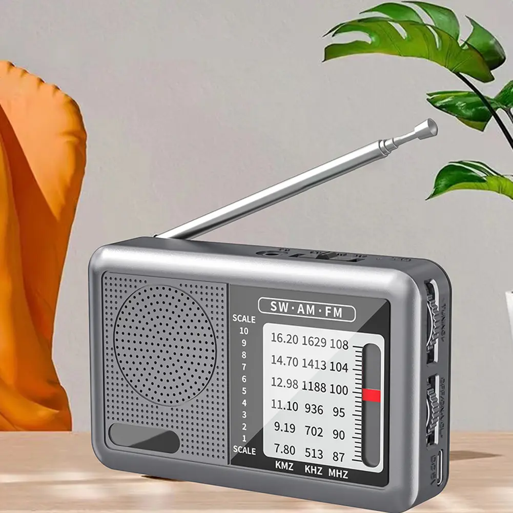 Portable Radio with Rechargeable Battery Earphone FM AM SW Radio Pocket Radio for Indoor Outdoor Gifts for Seniors Elderly