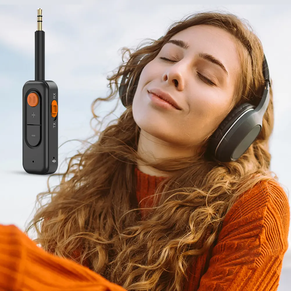 2 In 1 Wireless Audio Adapter 3.5mm AUX Bluetooth-Compatible 5.4 Audio Receiver Car Aux Adapter for TV Car Speakers PC Headphone