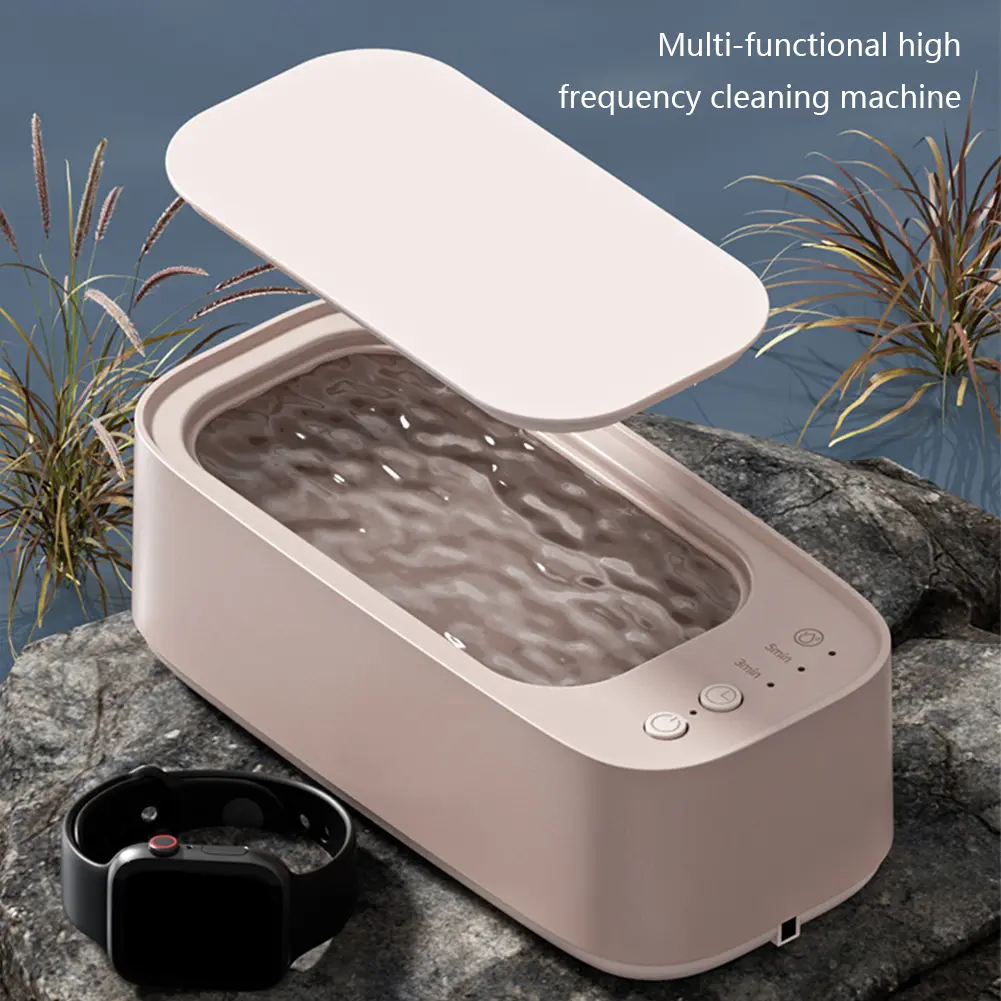 Ultrasonic High-frequency Vibration Cleaners 3 Gear 360 Degree Cleaning Machine Timing for Jewelry/Pacifier/Makeup Tool/Eyeglass
