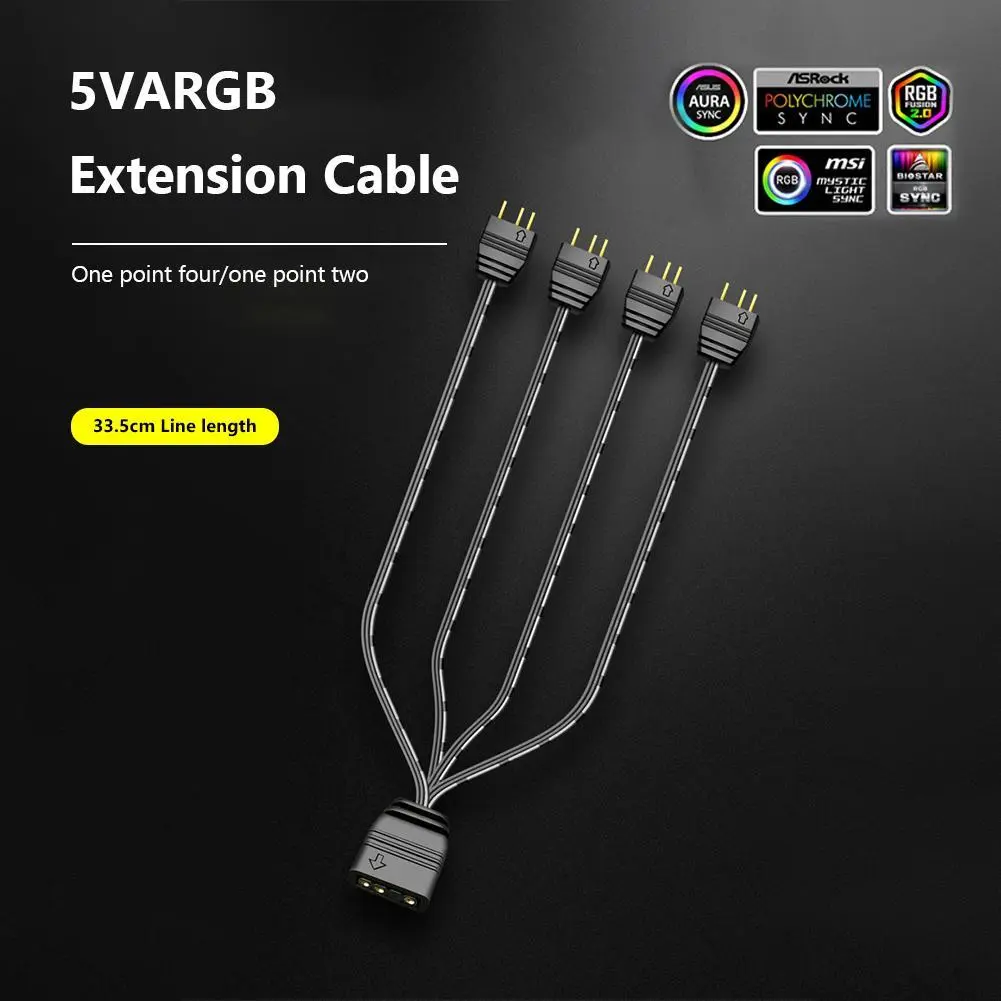 Motherboard RGB Connector 1 To 1 2 3 4 5 5V 3Pin ARGB/12V 4Pin Sync RGB HUB Wire Splitter Extension Cable For ASUS GIGABYTE MSI