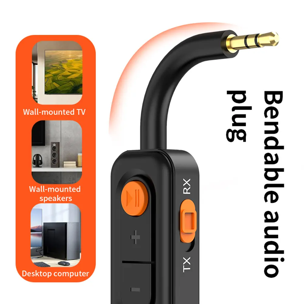 2 In 1 Wireless Audio Adapter 3.5mm AUX Bluetooth-Compatible 5.4 Audio Receiver Car Aux Adapter for TV Car Speakers PC Headphone