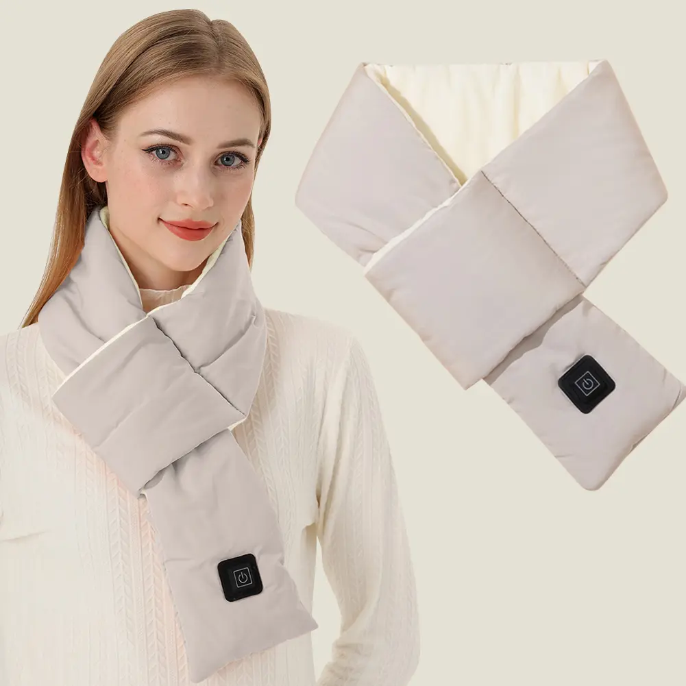 Electric USB Heated Scarf Neck Heating Pad 3 Temperature Adjustable Heating Neck Wrap Thermal Scarf for Outdoor Travel