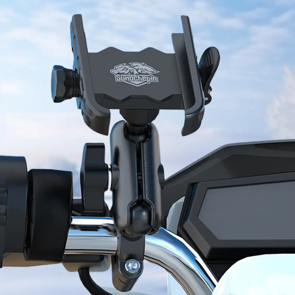 1-2PCS Aluminum Alloy Motorcycle Navigation Phone Mount Anti-Shake Adjustable Motorcycle Cellphone Holder for Motorcycle