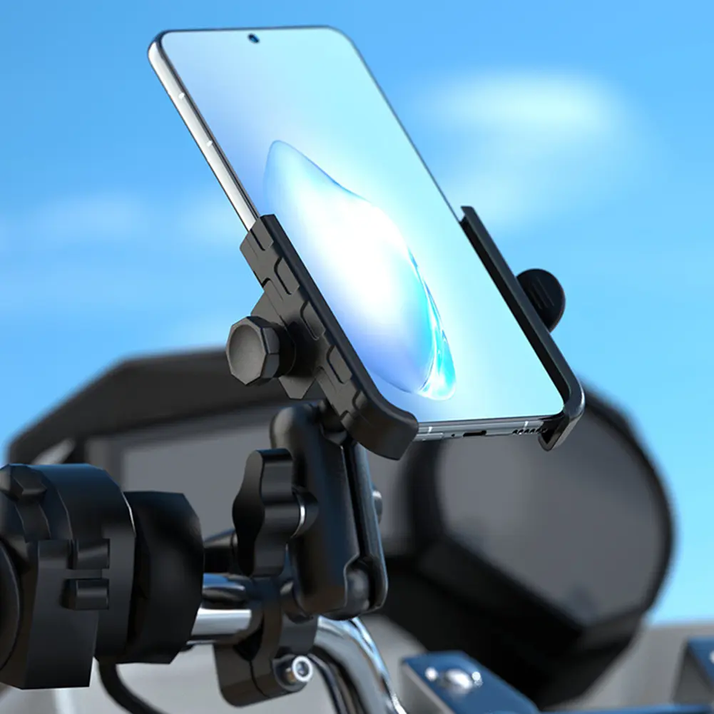 1-2PCS Aluminum Alloy Motorcycle Navigation Phone Mount Anti-Shake Adjustable Motorcycle Cellphone Holder for Motorcycle